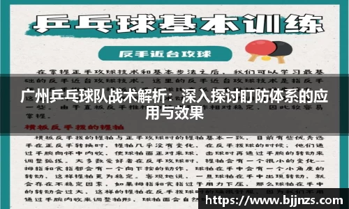 广州乒乓球队战术解析：深入探讨盯防体系的应用与效果
